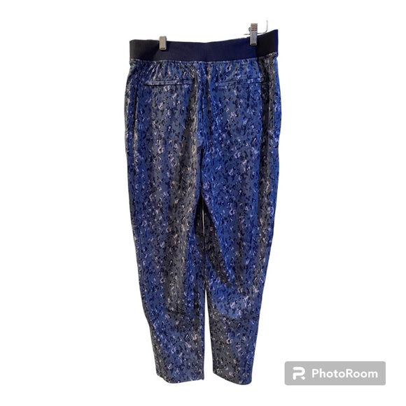 NWT Athleta Brooklyn Ankle Pant Captivate Chrome  Blue Print Size 8 - Picture 4 of 16